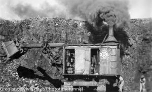 Bucyrus steam shovel at a Hunter Valley open-cut coalmine, circa 1950s.