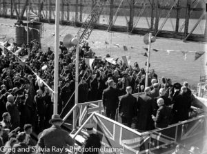 Official opening of the new Hawkesbury River railway bridge, July 1, 1946.