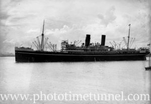 Ship Moldavia in Newcastle Harbour, NSW, February 13, 1936.
