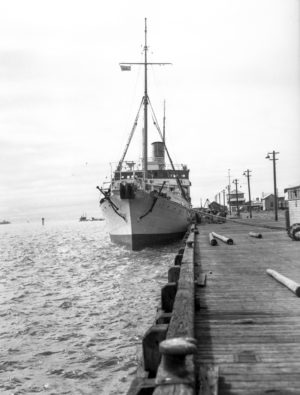Cable ship Recorder in Newcastle Harbour, circa 1940s.