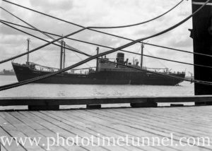Ship Dubbo undergoing trials in Newcastle Harbour, NSW,  February 4, 1947. (1)