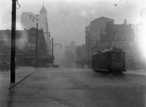 Tram In Hunter Street East near Pacific Street (Newcastle, NSW) on May 2, 1940.