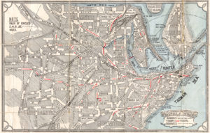 Street directory map of Newcastle, NSW, circa 1929.