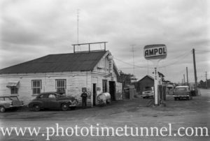 Ampol petrol station at Weston, NSW, 1969.