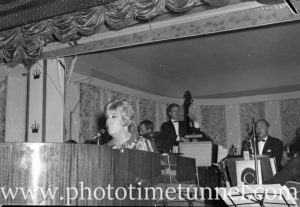 American cabaret singer Frances Faye at Chequers nightclub, Sydney, April 10, 1965. (7)