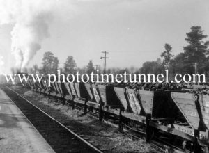First coal out of Aberdare colliery in the Hunter Valley, NSW, after the 1949 coal strike. (1)