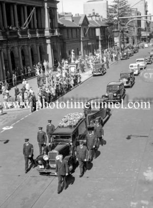 Procession at the funeral of Presbyterian minister and RAAF Chaplain Andrew Robson McVittie in Newcastle on November 6, 1947. (2)