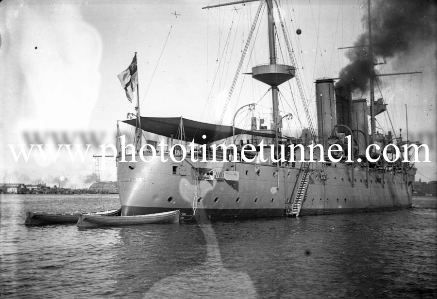British Warship Hms Challenger In Newcastle Harbour Nsw May 1912 2 Photo Time Tunnel