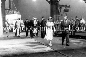 Queen Elizabeth II and Prince Philip at BHP steelworks, Newcastle, NSW, February 9, 1954. (11)