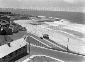 View of Newcastle Beach, NSW, circa 1940s.