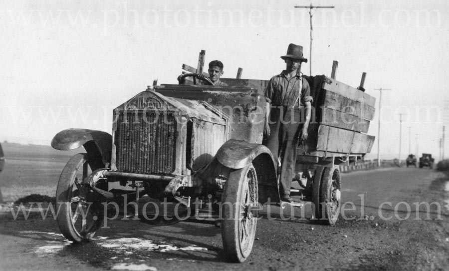 Young men with an Albion solid-tyred motor lorry, circa 1930s. - Photo ...
