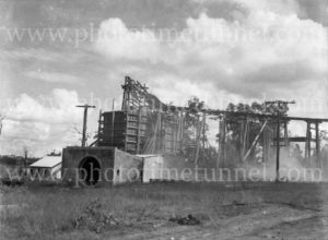 Ayrfield Colliery at Rothbury Estate in the Hunter Valley on fire, March 8, 1949