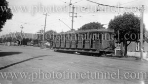 Tram in Gordon Avenue, Hamilton (Newcastle), NSW, March 2, 1948.