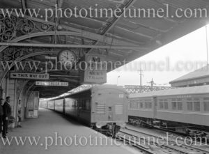 Platform at Newcastle Railway Station, NSW, during a rail strike on December 11, 1963.