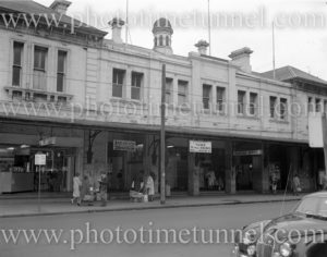 Newcastle Railway Station, NSW, from Scott Street, June 10, 1966.