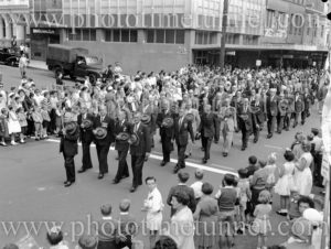 Diggers marching on Anzac Day 1959, Newcastle, NSW.