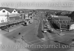 View along Tudor Street, Hamilton (Newcastle), NSW, July 23, 1965.