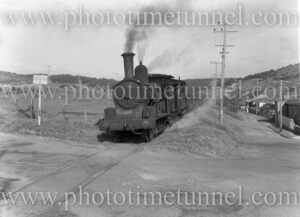 Last coal train on the Glebe line, Newcastle, NSW, August 23, 1954.