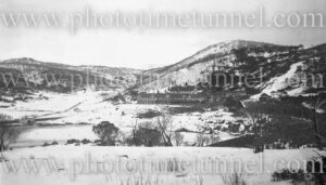 Distant view of Hotel Kosciuszko, Snowy Mountains, NSW, circa 1920s.