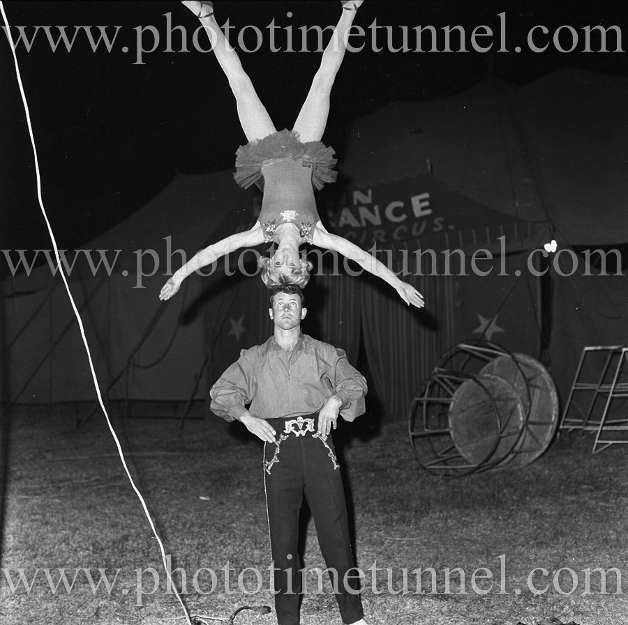 Acrobats with Bullen’s Circus, 1961.