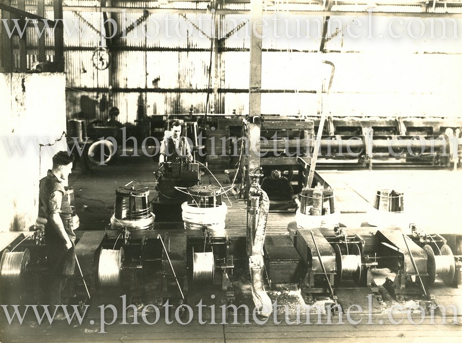 Wire manufacture at Newcastle, NSW, July 23, 1931.