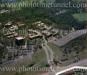 Aerial view of Newcastle University, NSW, circa 1970s.