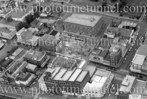 Aerial view of Strand cinema demolition site, Newcastle, NSW, January 19, 1980