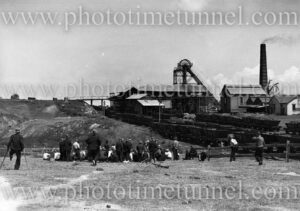 Pit-top meeting at Dudley Colliery, near Newcastle, NSW, March 5, 1937